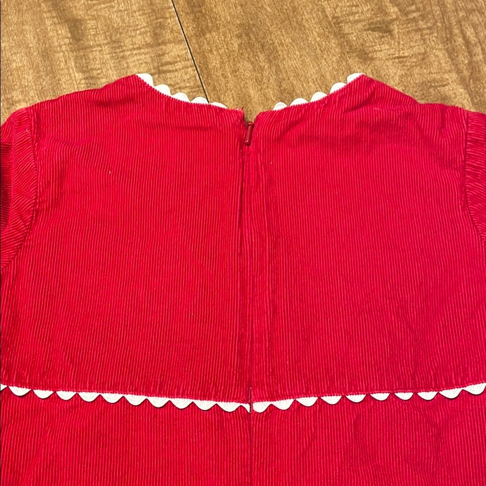 Hanna Andersson Red Corduroy Dress with Lace Trim - Picture 9 of 13
